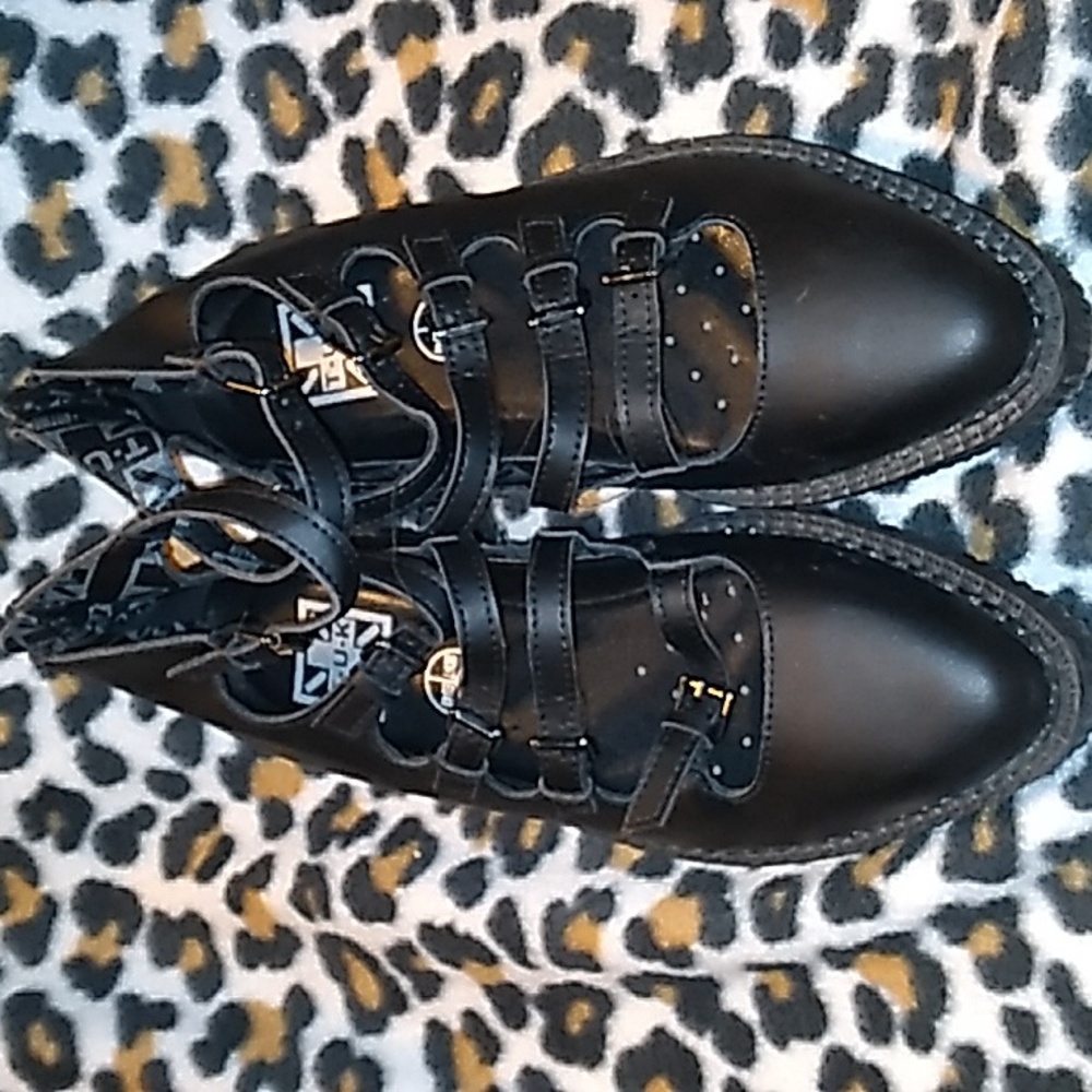 T.U.K Gothic Vegan Ankle Pointy Mary Jane Shoes